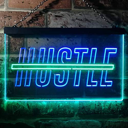 Hustle Dual LED Neon Light Sign